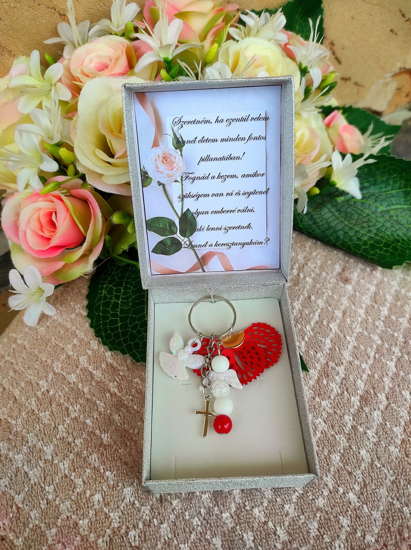 Védelmező keresztanya felkérő kulcstartó